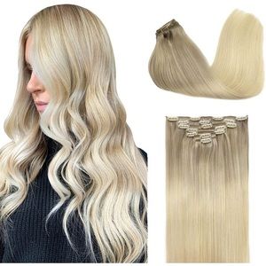 Ash blonde ombré hair extensions